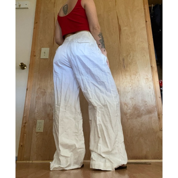 GAP Women's Crisp White Wide-Leg Pants - Picture 1 of 7